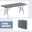 6 ft Portable Folding Table 350 LBS Fold-in-Half Table with HDPE Tabletop