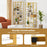 71 Inch Tall Bookshelf Metal Frame 5-Tier Geometric Bookcase-White & Golden