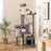 71 Inch Tall Cat Tree Multi-Level Large Cat Tower with Scratching Posts-Grey