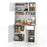 71 Inch Tall Pantry Cabinet with Outlets for Dining Room-White