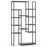 71 Inch Tall Vintage Geometric Bookshelf 12 Open Shelves-Walnut