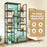 71 Inch Tall Vintage Geometric Bookshelf 12 Open Shelves-Walnut