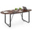 71 Inches Executive Table Oval Home Office Table with Cable Management Hole-Rustic Brown