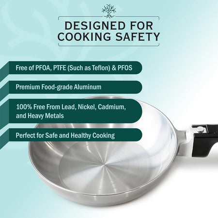 11-Inch Chef Skillet – Quick & Even Heat Distribution – Lightweight Cast Aluminum Frying Pan