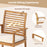 Outdoor Patio Dining Chairs Set of 2 with Removable Padded Cushion and Slatted Backrest-Beige
