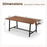 72 Inch Dining Table Rectangular Kitchen Table with 2-Bottle Wine Rack for 5-7-Walnut