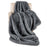740GSM Soft Plush Fuzzy Luxury Faux Wolf Fur Blanket for Sofa-Gray