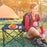 2Pcs Foldable Camping Table Portable Picnic Table Lightweight Travel Desk with 2 Cup Holders/Table Carrying Bag
