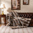 780GSM Soft Plush Fuzzy Luxury Faux Fox Fur Blanket for Sofa-Brown