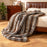 780GSM Soft Plush Fuzzy Luxury Faux Fox Fur Blanket for Sofa-Brown