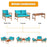 4 Pcs Wooden Patio Furniture Set Table Sofa Chair Cushioned Garden