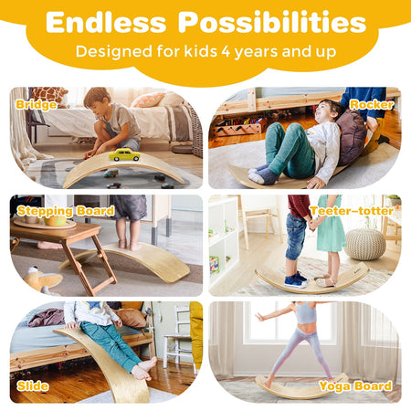 12 Inch Wobble Board for Balance Training-Natural
