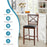 Set of 2 Bar Stools 25 Inch Counter Height Chairs with