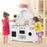 Wooden Kids Kitchen with Washing Machine
