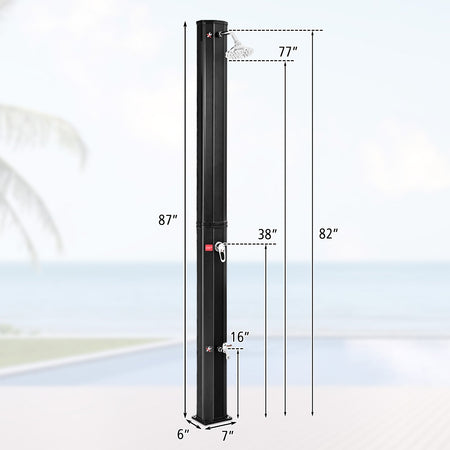 7.2 Feet Adjustable Outdoor Solar Heating Shower Head