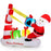 7 Feet Christmas Inflatables Santa with Slingshot and Built-in LED Lights Outdoor Decoration