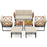 7 Piece Outdoor Conversation Set with Cushions and Bungee Rope Seat-Beige