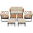 7 Piece Outdoor Conversation Set with Cushions and Bungee Rope Seat-Beige
