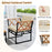 7 Piece Outdoor Conversation Set with Cushions and Bungee Rope Seat-Beige