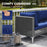 7 Piece Outdoor Furniture Set Wicker Chairs with Tempered Glass Coffee Table-Navy