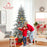 7 Feet Snow Flocked Artificial Christmas Tree with Cool White LED Lights
