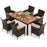 7 Pieces Garden Dining Patio Rattan Set with Cushions for Backyard