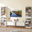 7-tier Bookshelf with Drawer 180cm Floor Standing Display Rack Storage Shelf-White