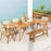8-Person Outdoor Acacia Wood Dining Rectangular Bistro Table with Umbrella Hole