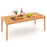 8-Person Outdoor Acacia Wood Dining Rectangular Bistro Table with Umbrella Hole