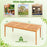 8-Person Outdoor Acacia Wood Dining Rectangular Bistro Table with Umbrella Hole