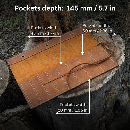 8 Pocket Leather Chisel Roll