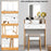 Vanity Table Set with Cushioned Stool and Large Mirror