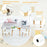 Kids Wooden Table and 2 Chairs Set-White