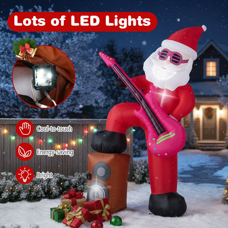 8.4 ft Inflatable Santa Claus with Sound-synced Light Effect and LED Lights