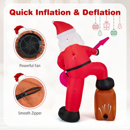 8.4 ft Inflatable Santa Claus with Sound-synced Light Effect and LED Lights