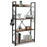 4 -Tier Industrial Open Storage Bookshelf-Coffee