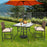 32 Inch Patio Tempered Glass Steel Frame Square Table