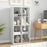 8 Cube Bookshelf with Back Guardrail for Living Room Bedroom-White