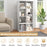 8 Cube Bookshelf with Back Guardrail for Living Room Bedroom-White