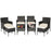 8 Pieces Patio Wicker Conversation Set with 2 Coffee Tables and 2 Ottomans