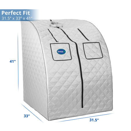 Oversized Portable Steam Sauna for Weight Loss, Detox & Relaxation at Home, Chair Included - Silver
