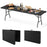 8 ft Portable Folding Table 350 LBS Fold-in-Half Table with HDPE Tabletop