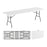 8 ft Portable Folding Table 350 LBS Fold-in-Half Table with HDPE Tabletop
