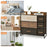7 Drawer Tower Steel Frame and Wooden Top Dresser Storage Chest for Bedroom