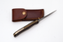 Hand-Forged Damascus Slim Folder | Textured Dark Wood Handle & Intricate Spine File Work - TF-075