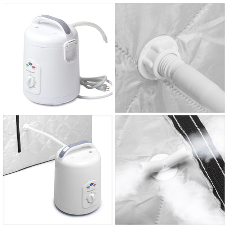 Oversized Portable Steam Sauna for Weight Loss, Detox & Relaxation at Home, Chair Included - Silver