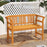 Acacia Wood 2-Person Patio Loveseat with Backrest and Armrests
