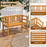 Acacia Wood 2-Person Patio Loveseat with Backrest and Armrests