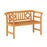 Acacia Wood 2-Person Patio Loveseat with Backrest and Armrests for Porch