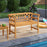 Acacia Wood 2-Person Patio Loveseat with Backrest and Armrests for Porch